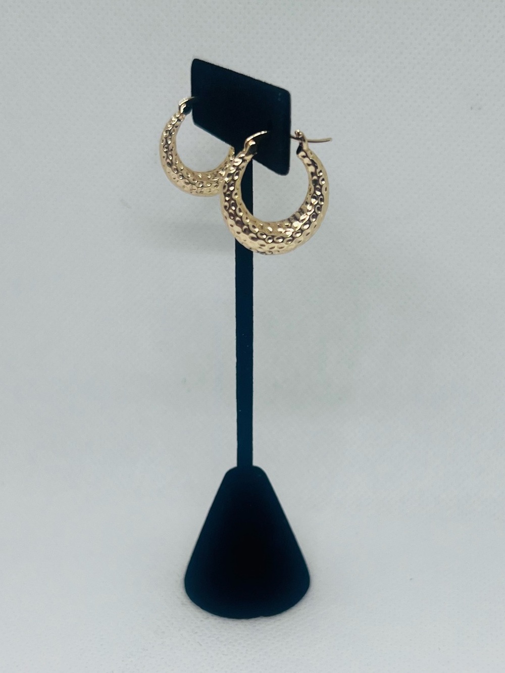 Textured Hammered Gold Hoop Earrings